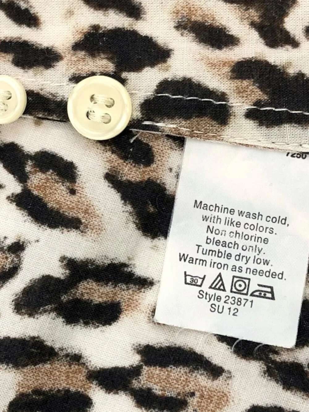 J. Crew “The Perfect Shirt” Leopard Print 100% Cotton Button Down Shirt Size S
